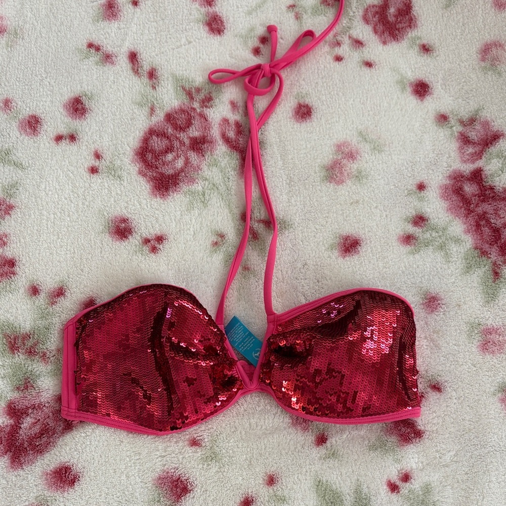 Early 2000s Victoria’s Secret Pink sequin bikini top small